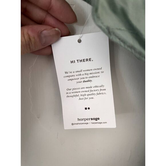 NWT HarperSage Harper Terra Jumpsuit Green Flutter Sleeve Tie Waist Size Large - Picture 11 of 14